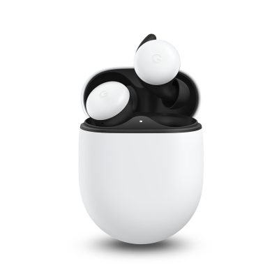 Google Pixel Buds, claramente branco
